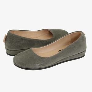 French Sole fs/ny Zeppa Taupe Wave Leather Zeppa Flats